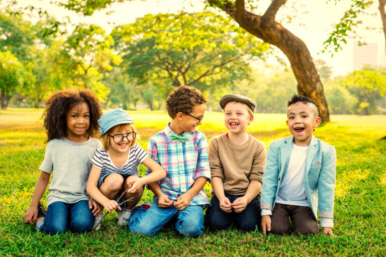 Happy kids in the park